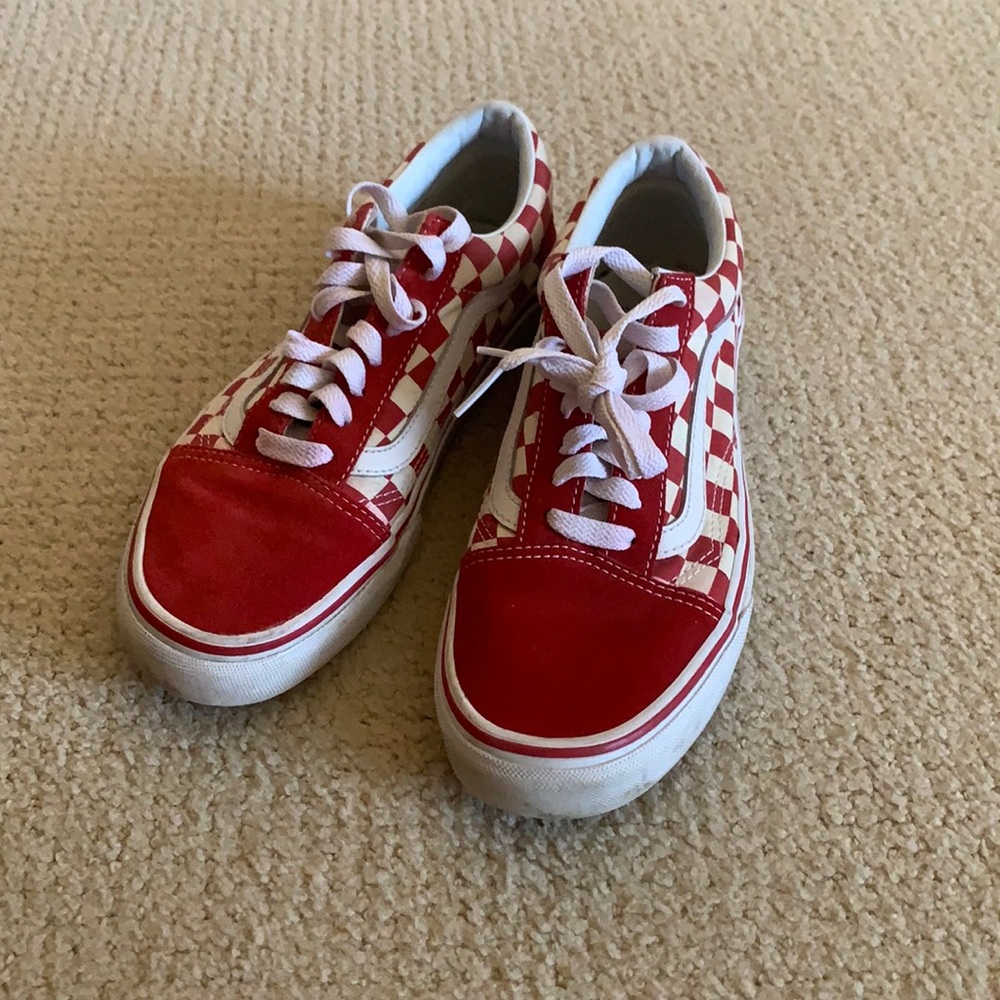 Red checkered Vans